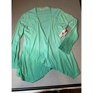 Paradise Shores Women's Mint Green Open Front Cardigan Sweater Size XL